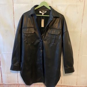 BB Dakota Oversized Vegan Leather Jacket NWT